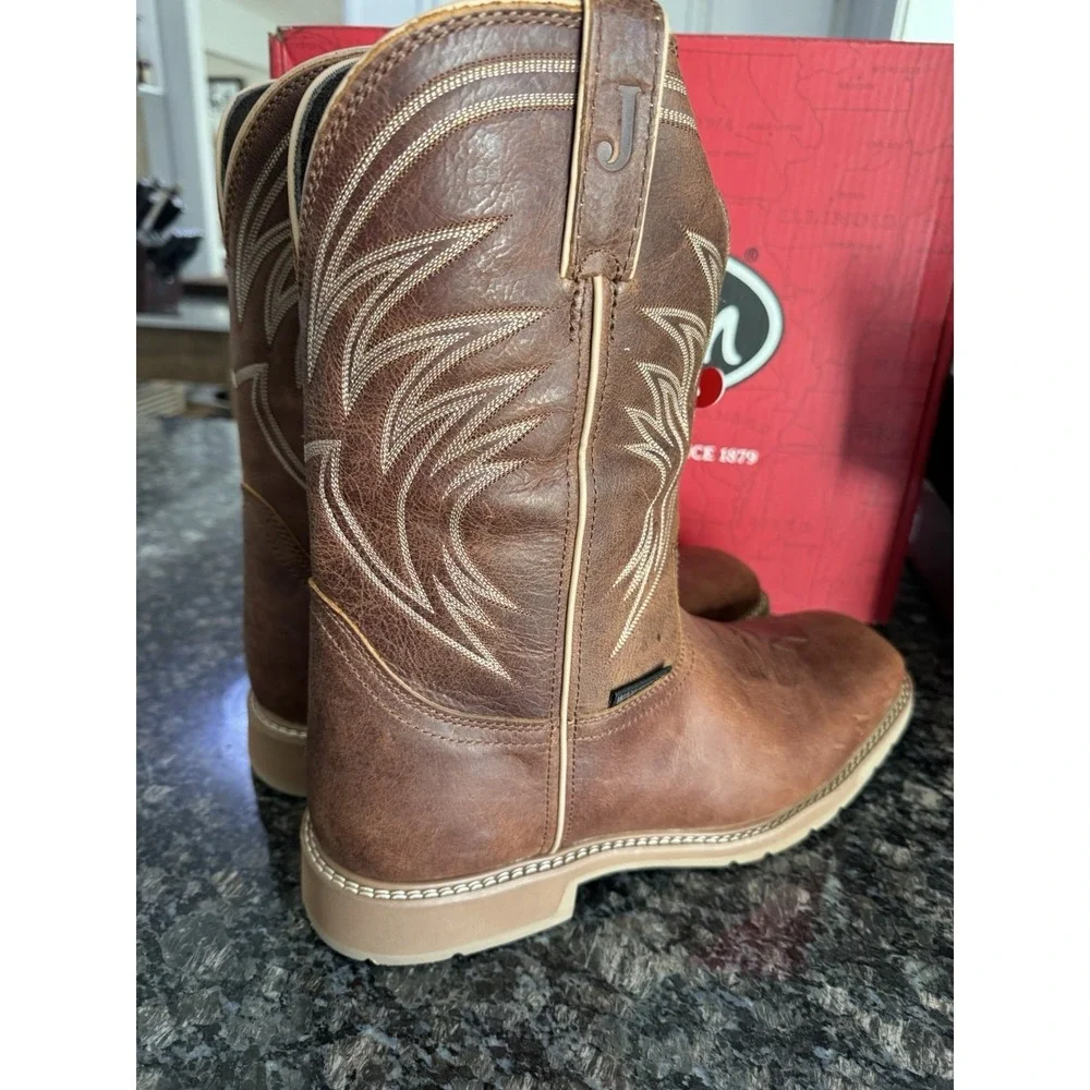 Justin Original Workboots Daywork 11 Inch Waterproof Work ‎ Mens Brown  Sz 14 D